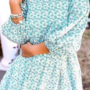 Palm Beach Preppy Floral Semi Pleated Mini Dress